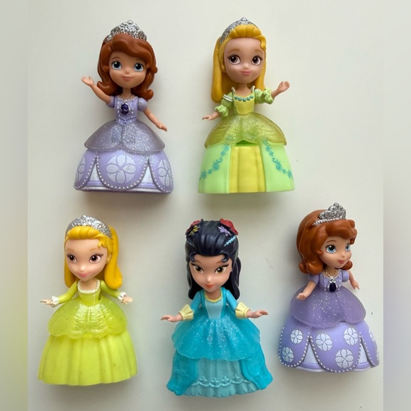 Disney Other - Disney Mini Princess Doll Set - Purple, Yellow, Blue Dresses
